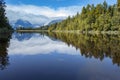 beautiful scenic of matheson lake important traveling destination in south island new zealand Royalty Free Stock Photo