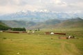 The beautiful scenic at Naryn with the Tian Shan mountains of Kyrgyzstan