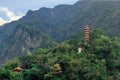 Beautiful scenic of the pagoda in the mountain
