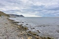 Beautiful scenic seascape of Black Sea, Anapa, Russia. Black sea rocky beach. seascape, sea view from the shore