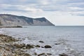 Beautiful scenic seascape of Black Sea, Anapa, Russia. Black sea rocky beach. seascape, sea view from the shore