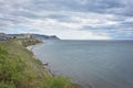 Beautiful scenic seascape of Black Sea, Anapa, Russia. Black sea rocky beach. seascape, sea view from the shore