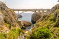 Beautiful scenic seascape at Ciolo Bridge, Salento, Apulia, Ital