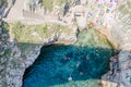 Beautiful scenic seascape at Ciolo Bridge, Salento, Apulia, Ital