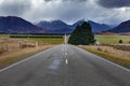 beautiful scenic straight way of route 73 from east to west coast of south island new zealand Royalty Free Stock Photo
