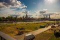 Scenic summer view of the Old Town architecture with Elbe river embankment in Dresden, Saxony, Germany Royalty Free Stock Photo