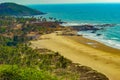 Beach coastline Goa India aerial landscape Royalty Free Stock Photo