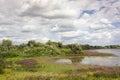 Beautiful scenic view on the area of the Groenlanden and the Oude Waal in the Ooijpolder near Nijmegen, the Netherlands Royalty Free Stock Photo