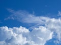 Beautiful scenic view of blue sky with white clouds background Royalty Free Stock Photo