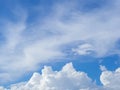 Beautiful scenic view of blue sky with white clouds background Royalty Free Stock Photo