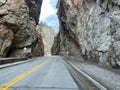 The beautiful scenic view while driving through Yoho National Park in Canada near Golden, BC