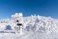 Beautiful scenic view of summit of zao mountain, yamagata, tohoku, japan with snow in winter season. Unseen travel in japan and Royalty Free Stock Photo