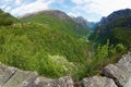 Beautiful scenic view to the Naeroydalen valley from the Stalheim route in Voss, Norway.
