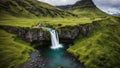 Beautiful Scenic view of waterfall in iceland. Travel and adventure concept