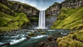 Beautiful Scenic view of waterfall in iceland. Travel and adventure concept