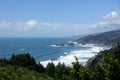 Beautiful scenic views on a sunny day of the ocean and coastline alone the oregon coastal highway