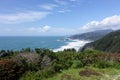Beautiful scenic views on a sunny day of the ocean and coastline alone the oregon coastal highway