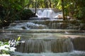 Huaymaekamin Waterfall in Kanchanaburi Thailand.