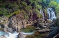 Beautiful Tien Sa water fall ,the large waterfall in Cat Cat village SAPA,Vietnam Royalty Free Stock Photo