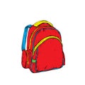 A beautiful school backpack. Vector illustration. School or university, education.