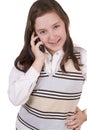 Beautiful school girl talking on mobile phone