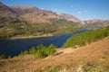 Beautiful Scottish Loch Leven Scotland in summer with mountains sunshine and blue sky Royalty Free Stock Photo