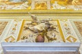 Beautiful sculptural group of man on falling horse in Galleria Borghese.Rome.