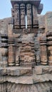 Beautiful Sculpture on the back wall at the Konark Sun Temple, Odisha