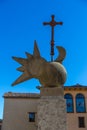 Beautiful sculpture in a small Spanish village Sant Esteve den Bas in Catalonia