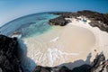 Beautiful sea and beach and rock and soft wave background at Ly Son Island