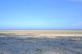 A beautiful sea beach with water waves and a horizontal line,blue sky in bright day Royalty Free Stock Photo