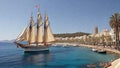 beautiful sea boat on beach