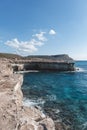 Beautiful sea caves with cape Greco on background in national park Royalty Free Stock Photo