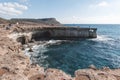 Beautiful sea caves with cape Greco on background in national park Royalty Free Stock Photo