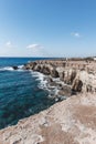 Beautiful sea caves near cape Greco in national park with turquoise water Royalty Free Stock Photo