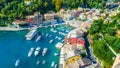 Beautiful sea coast with colorful houses in Portofino, Italy Royalty Free Stock Photo