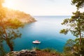 Beautiful sea coast near Kemer, Turkey Royalty Free Stock Photo