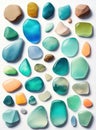 Sea Glass Beach Collection Wall Art Royalty Free Stock Photo