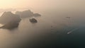 Beautiful sea landscape from flycam in Ha Long Bay, Vietnam. Halongbay is World Natural Heritage of Quang Ninh, Vietnam.