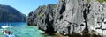 Beautiful sea landscape with sharp rocks . Palawan Island . Royalty Free Stock Photo