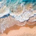 Beautiful sea or ocean shore, sandy beach, coastline, view from the drone.