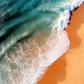 Beautiful sea or ocean shore, sandy beach, coastline, view from the drone.