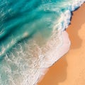 Beautiful sea or ocean shore, sandy beach, coastline, view from the drone.