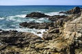 .Beautiful sea, oceanic landscape, wild ocean coast in France