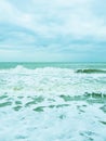 Beautiful sea storm resort splashing autumn on the beach motion seascape scenic