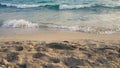 Beautiful sea with turquoise water and golden beach in Alimini, Salento,Puglia, Italy Royalty Free Stock Photo