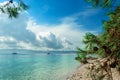 Beautiful sea view with beach Zlatni rat in Bol, Island Brac, Croatia Royalty Free Stock Photo