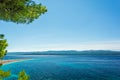 Beautiful sea view with beach Zlatni Rat or Golden Cape Royalty Free Stock Photo