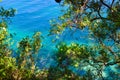 Beautiful sea view. The mountains descend into the sea. Turquoise water. Adriatic Sea. Montenegro. Royalty Free Stock Photo