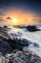 Beautiful sea view scenery over stunning sunrise background Royalty Free Stock Photo